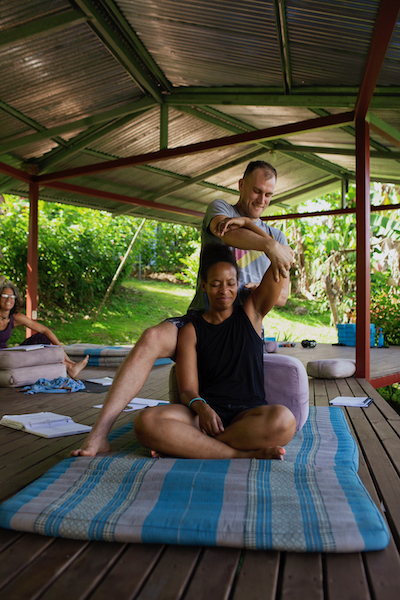 thai massage demo pose